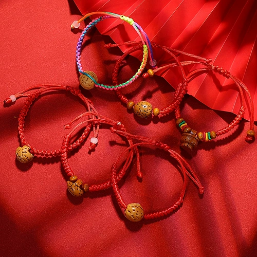 Плетеный браслет на ногу для детей и взрослых ручной работы, браслет из красной нити