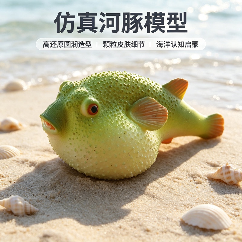 Children's Cognitive Early Education Simulation Marine Animal Model Soft Rubber Pufferfish Stingray Squeeze Toy for Stress Relief
