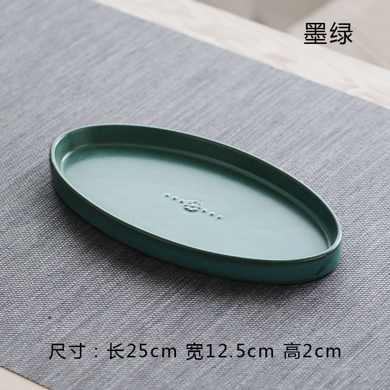 Japanese mini contracted elliptic small saucer ceramic kung fu tea set household coarse TaoGan make Taiwan tea pot of tea tray