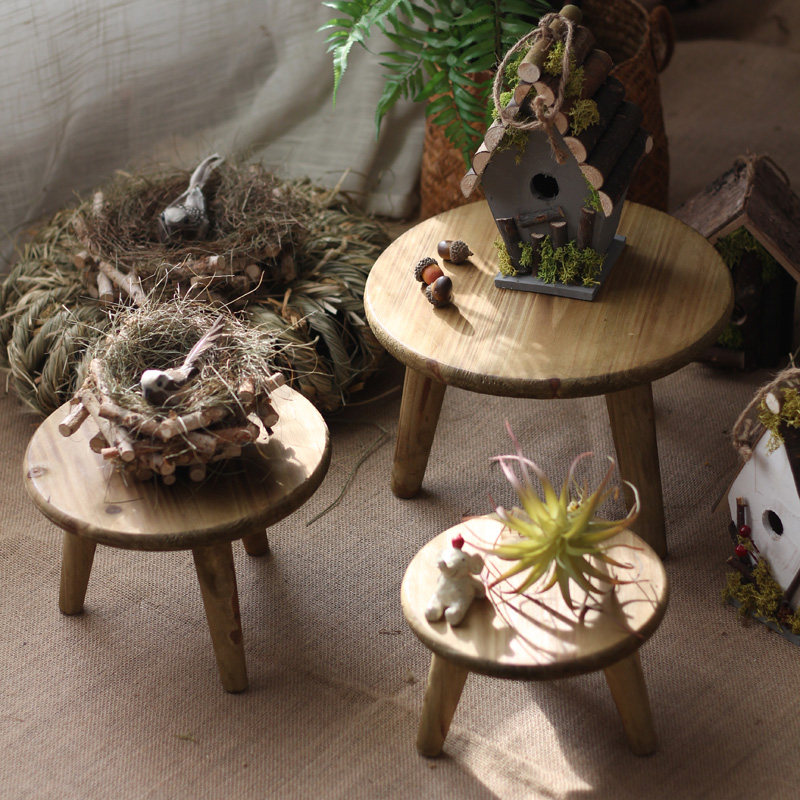 Seek a small bench desktop decoration decoration with a balcony flower frame garden debris shooting props