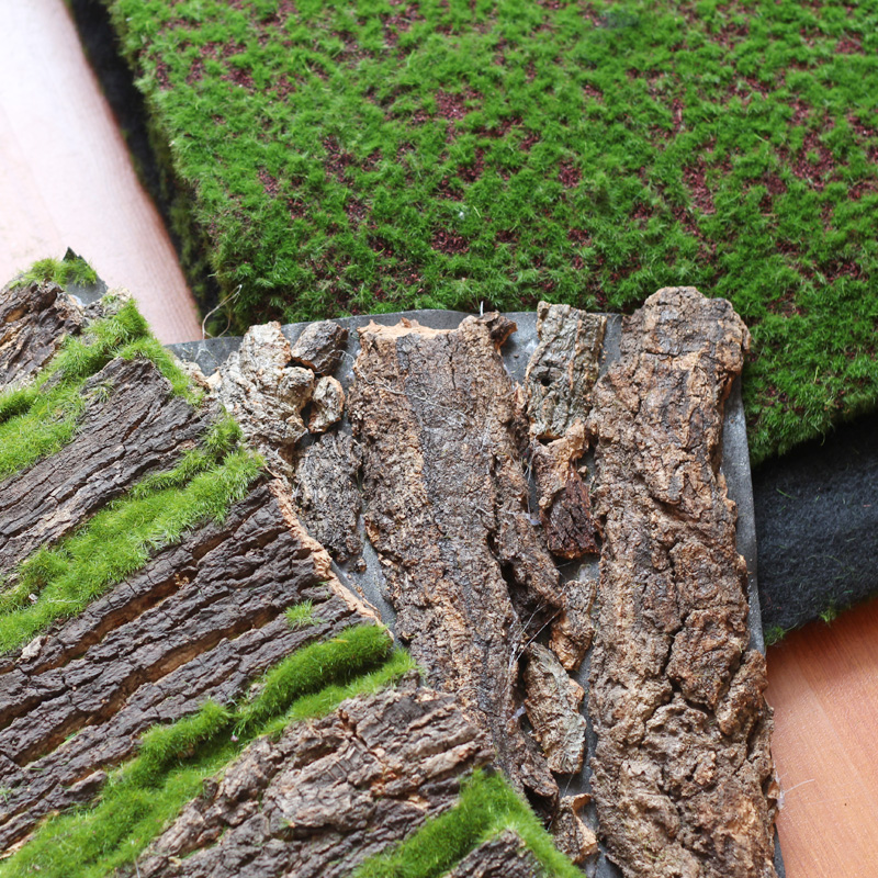 Foraging point simulation green plant turf lawn plant wall Natural bark forest gardening decoration background shooting props