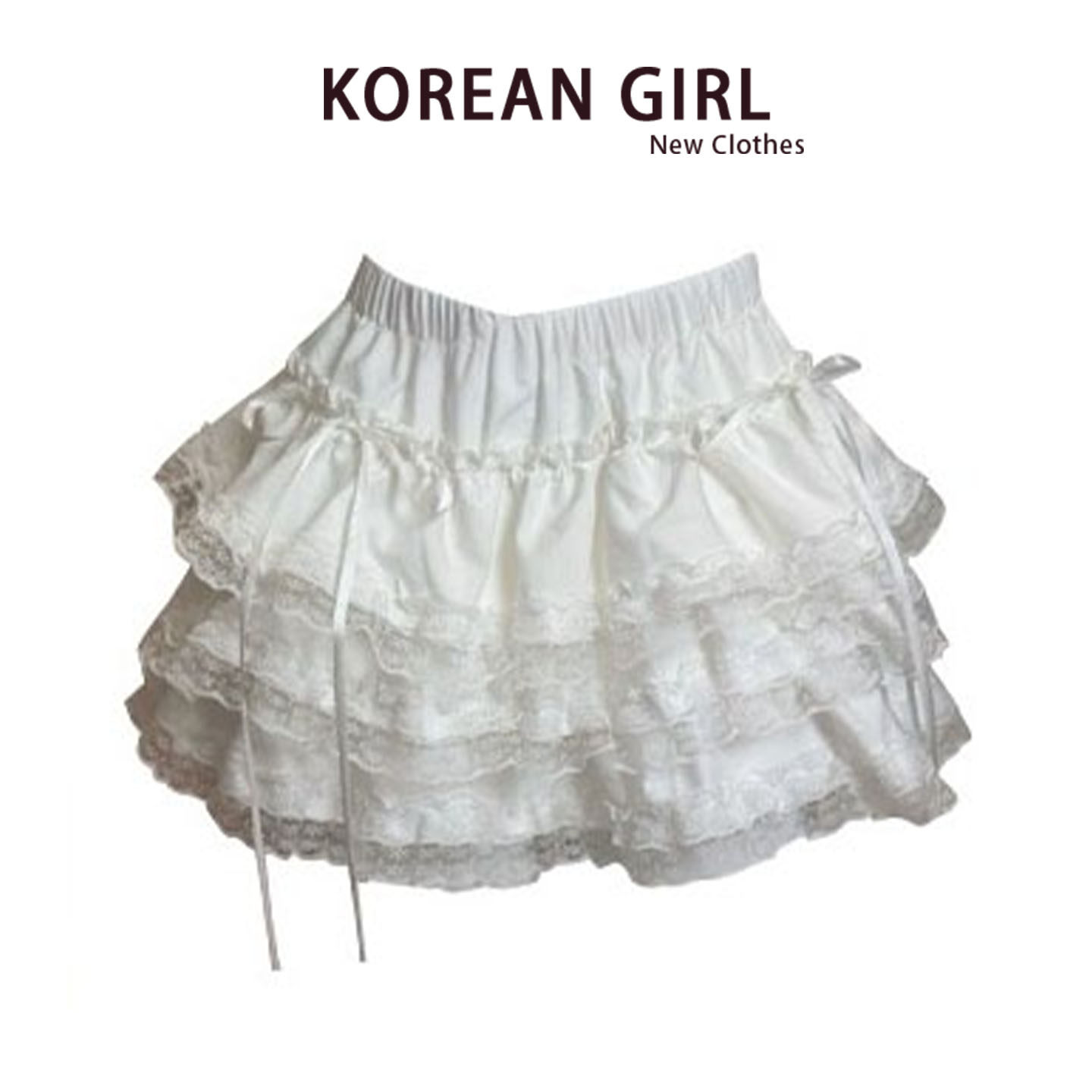 女性向けの、可愛らしいバレエスタイルの白いティアードミディスカート。春らしいデザインで、セクシーなレースのトリムがあしらわれ、小柄な女性向けのAラインミニスカートです。