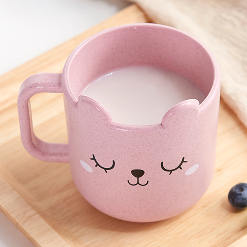 Lúa mì cho bé uống cốc nước có tay cầm cốc súc miệng bằng cốc đơn giản đôi bàn tay nhựa dễ thương bình thuỷ giữ nhiệt