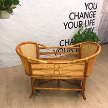  Traditional old-fashioned baby rocking nest cradle bed Baby soothing shaker Hand-pushed shaker Rattan baby sleeping basket Newborn