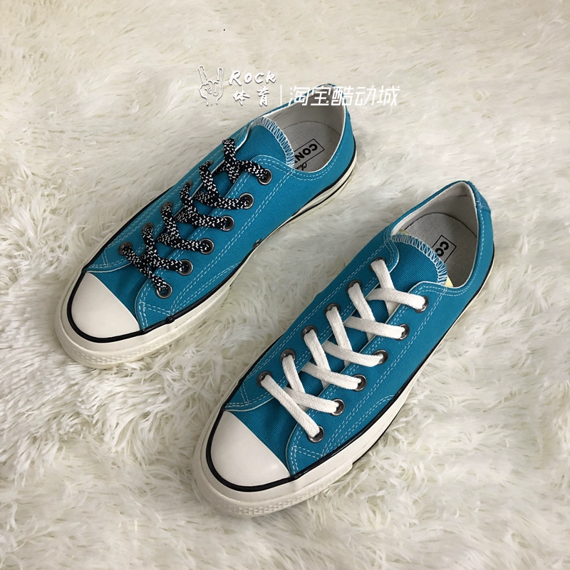 Converse Converse 1970S Samsung tiêu chuẩn thấp giúp đôi giày màu xanh biển đôi nam và nữ 162367C - Plimsolls