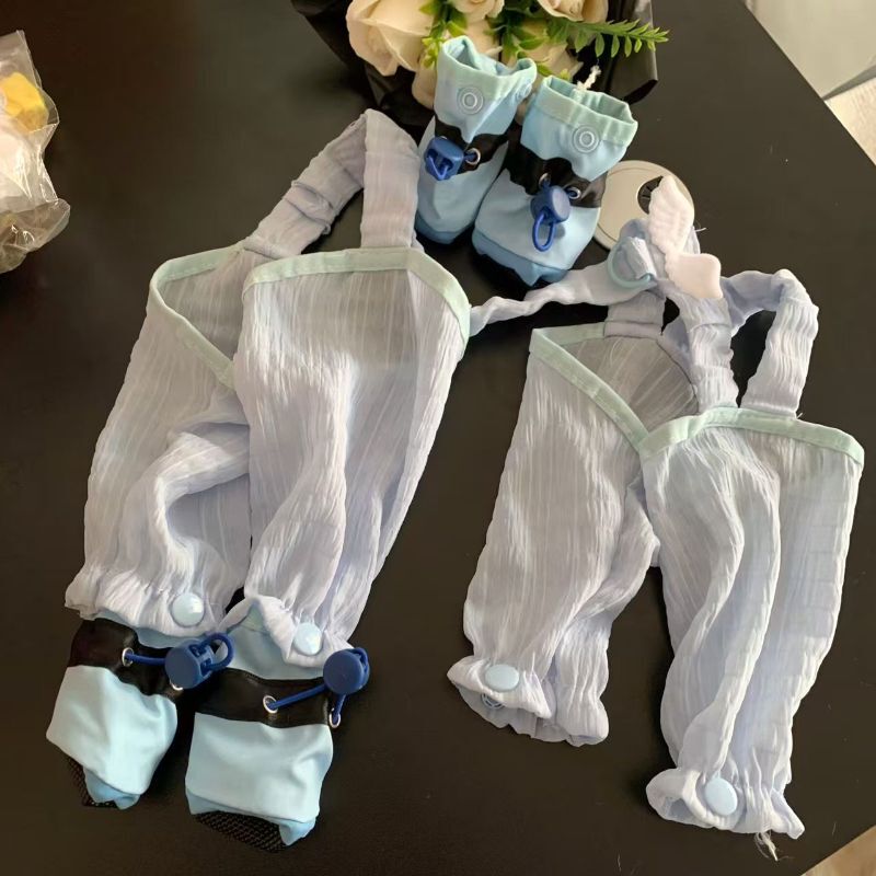 Dog Outdoor Anti-Dirt and Anti-Pee Overalls for Medium and Small Dogs, Teddy Jumpsuit with Foot Covers, Pet Jumpsuit Shoe Covers