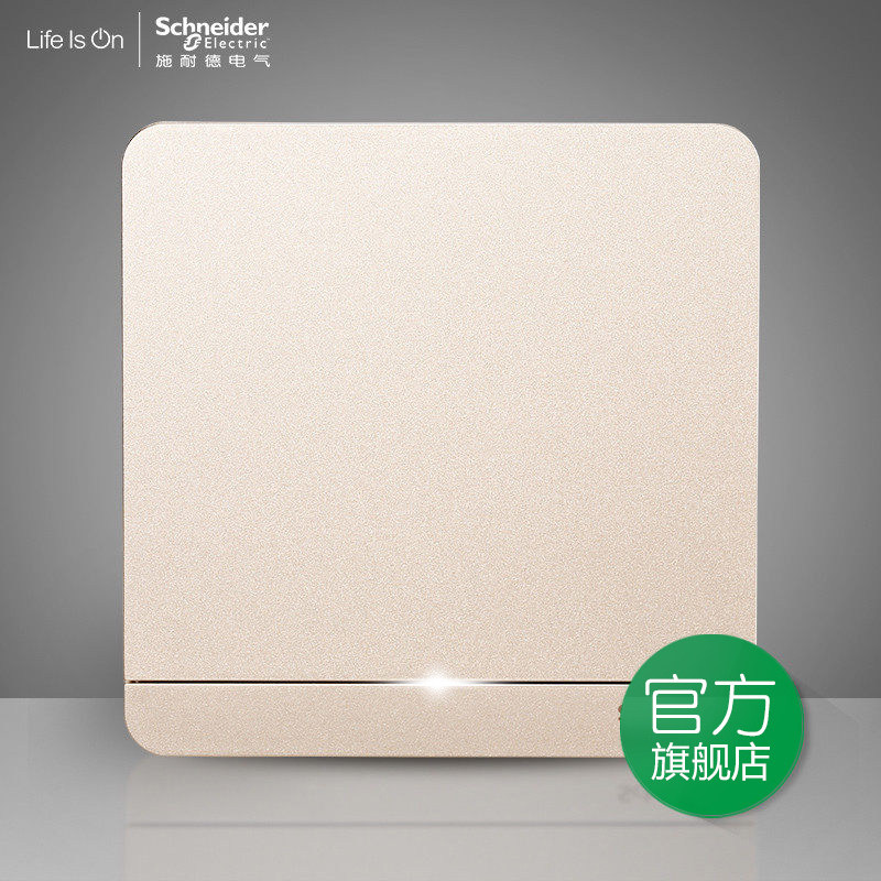 Schneider switch socket in continuous thin twilight gold band LED light single joint single open double cut switch