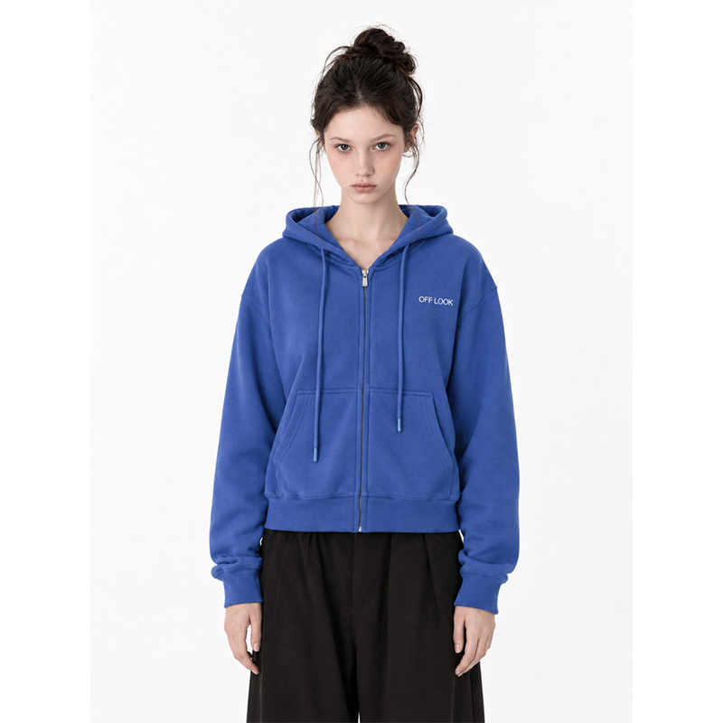 Off Look Retro Letter Print Drawstring Hooded Sweatshirt Women's Zip-Up Cardigan Lazy Casual Versatile Jacket Off Look Retro Letter Print Drawstring Hooded Sweatshirt Women's Zip-Up Cardigan Lazy Casual Versatile Jacket