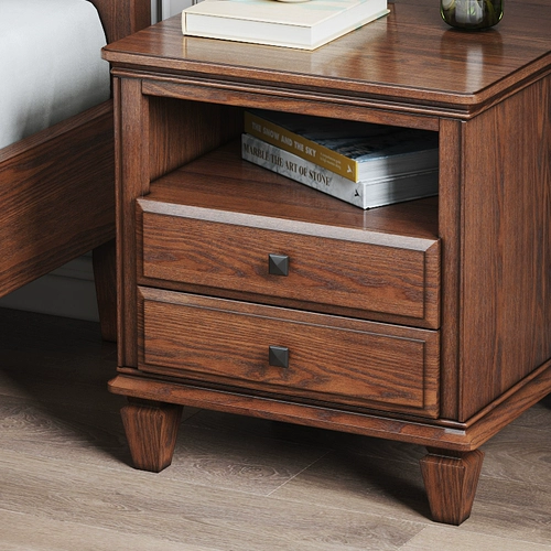 森趣 Сельская дубовая коробочка для хранения из натурального дерева для кровати для спальни, система хранения, мебель, в американском стиле