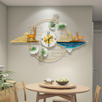 Net Red Creative Watch Living Room Clock Light Lavish Hanging Bell Wall Hung Wall Belted ginkgo Ginkgo Atmosphere Muted Hanging Table Decoration