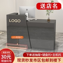 Paint simple clothing store cashier counter fashion barber shop front desk reception desk small internet celebrity luminous bar