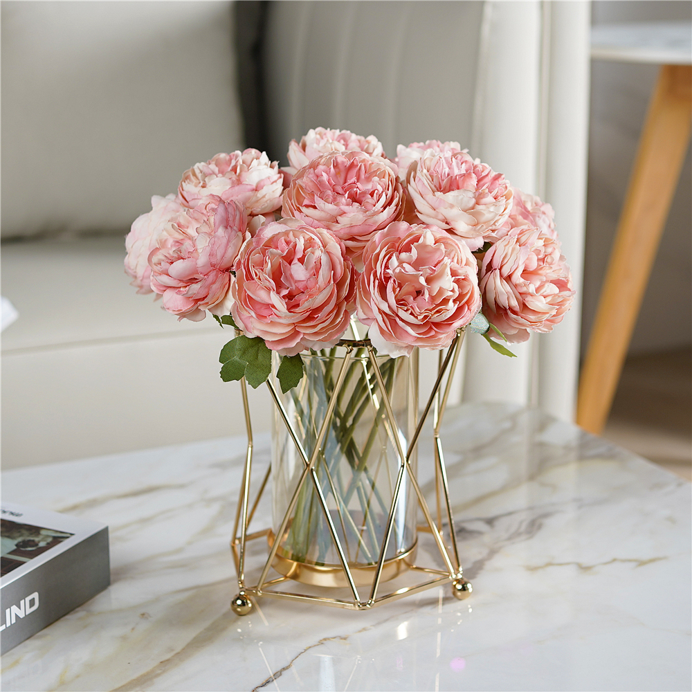 Creative Hydroponic Glass Vases Fake Drying Flowers Flower Arrangement Light Extravagant Pieces Living-room Table Tea Table Upscale Floral Decorations