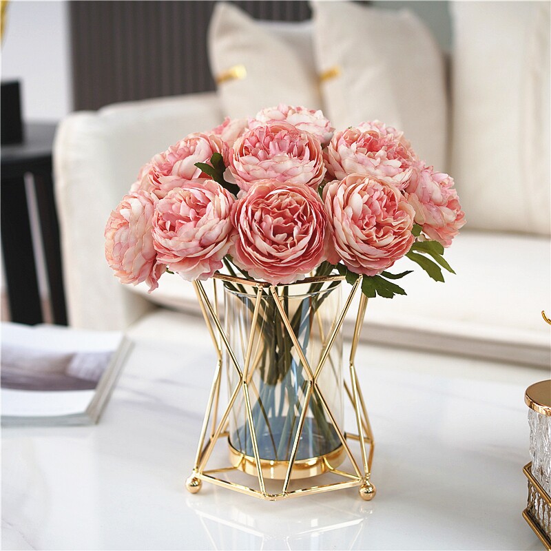 Rose Emulation Flower Light Extravagant style Fancy Flowers Bouquet Floral Drawing Room Home Table Furnishing Tea Table Tabletop Pendulum Flowers