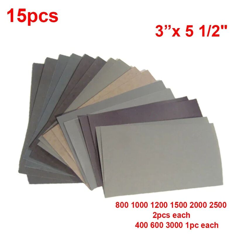15Pc/Set Sandpaper 400 600 3000 800 1000 1200 1500 2000 2500 15Pc/Set Sandpaper 400 600 3000 800 1000 1200 1500 2000 2500