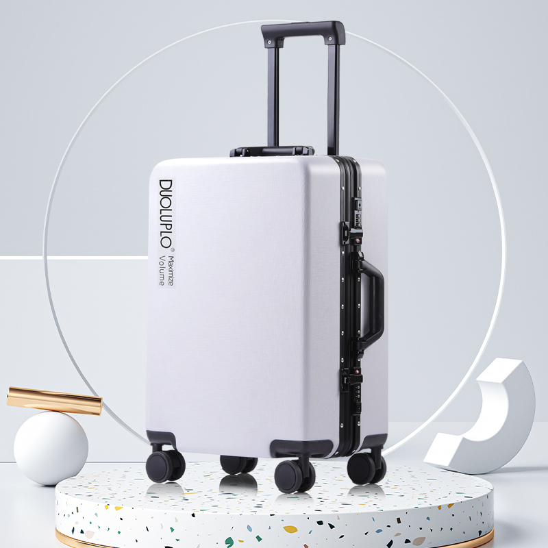 Doron Ralph Lauren polo suitcase white trolley case wear-resistant aluminum frame strong large-capacity silent student password suitcase