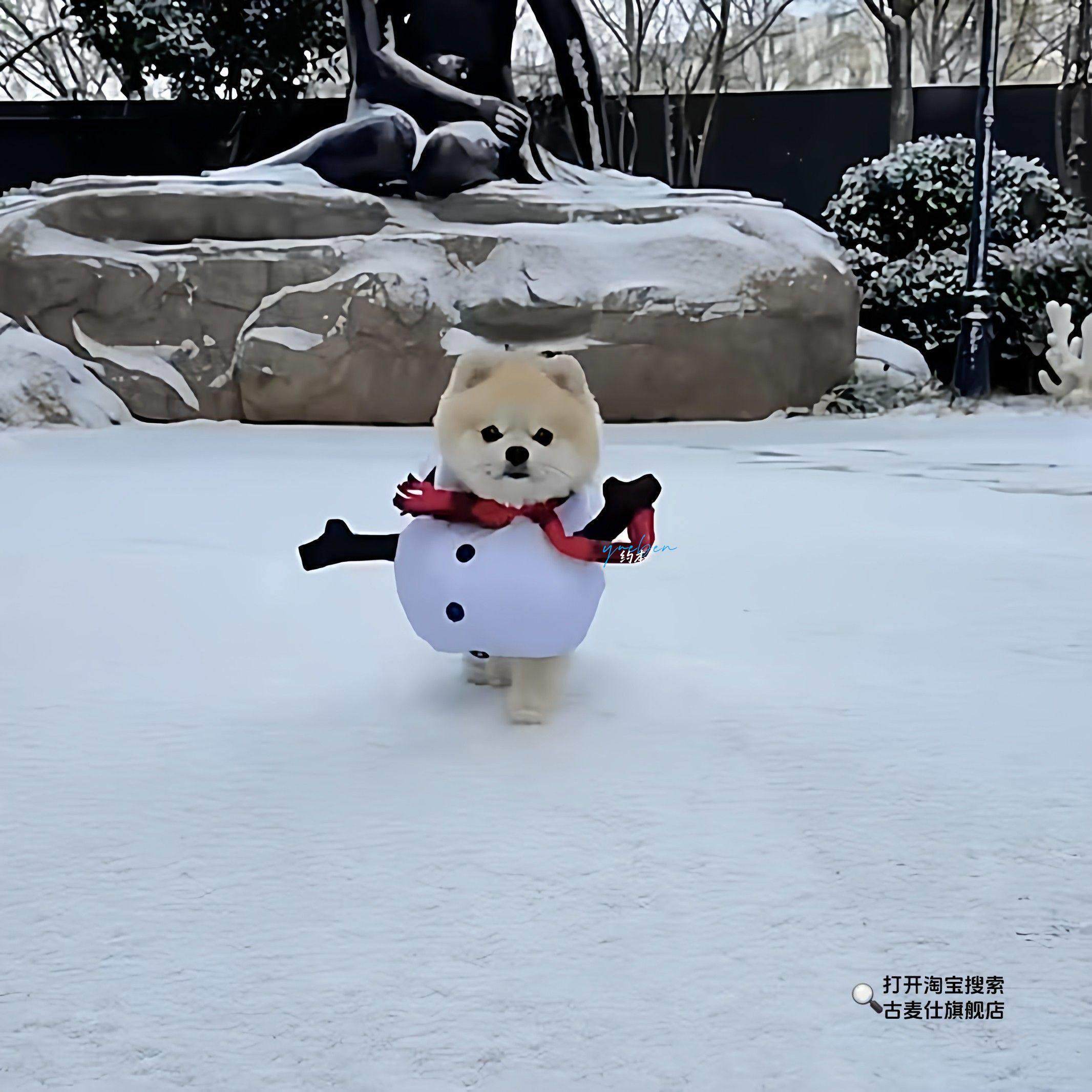 [Winter Dog Coat]Puppy Snowman Coat Little Reindeer Outfit Small Dog Outdoor Cute Warm Decoration