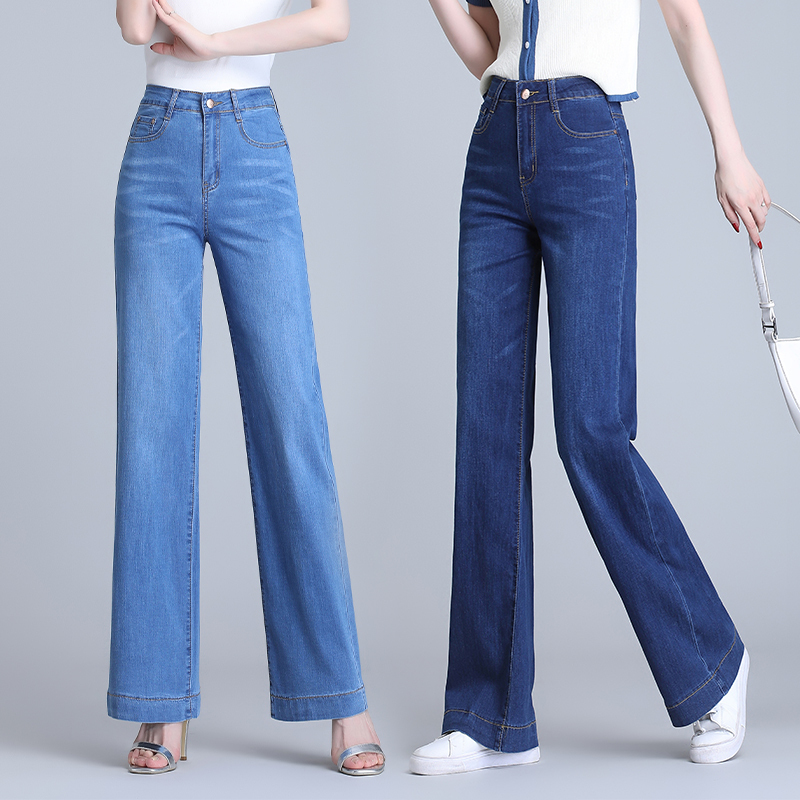 Wide-Leg Jeans for Women, Loose Straight-Leg Mom Jeans, 2025 Spring and Autumn Style, Casual Versatile Middle-Aged Women's Pants, Wide-Leg Pants