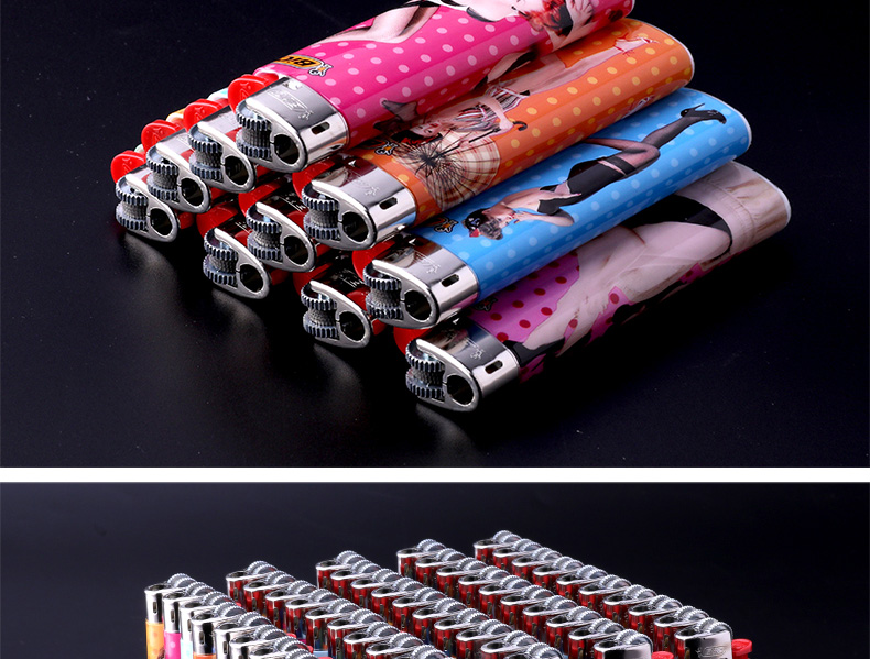 Pháp bic bic túi giấy j3 hình ảnh cô gái dùng một lần nhẹ hơn an toàn chống cháy nổ bánh xe đá lửa nhẹ hơn - Bật lửa shop bật lửa