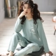 Đồ ngủ nữ ở Nam Cực mùa xuân và mùa thu cotton dài tay dễ thương phiên bản Hàn Quốc của bộ đồ phục vụ nhà học sinh lỏng lẻo