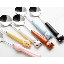 Cartoon spoon personality student girl large child cute big child Small child handle female baby smooth and thick