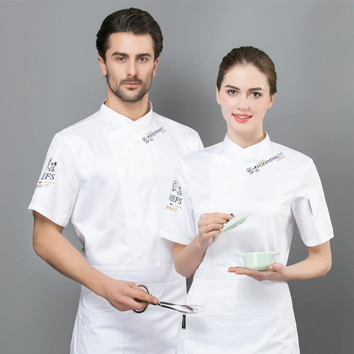 Шеф -повар Работа для одежды с коротким рукавом летняя рисунка для выпечки десерта магазин торт кухонный шеф -повар