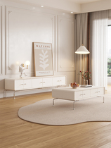 French cream air light luxury TV cabinet tea combination modern minimal small family living room Nordic TV cabinet