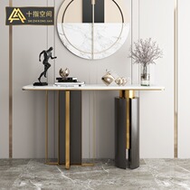 Marble entrance table Italian light luxury style Living room furniture can be customized Rock board Lobby home by the wall End view table