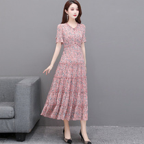This year popular snowspun Crushed Flowers dress Dress Women Summer 2022 New Cashew Temperament Mom Cake Long Dresses