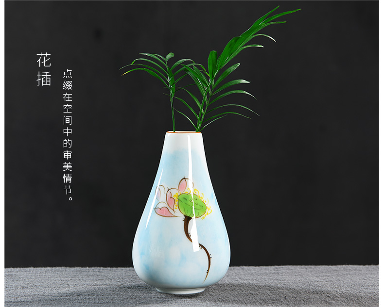 Hao Zun đơn giản sáng tạo vẽ tay bình hoa gốm để bàn trang trí thủy canh mini bình nước nhà máy gốm hoa chậu - Vase / Bồn hoa & Kệ chậu cây cảnh bằng gốm sứ
