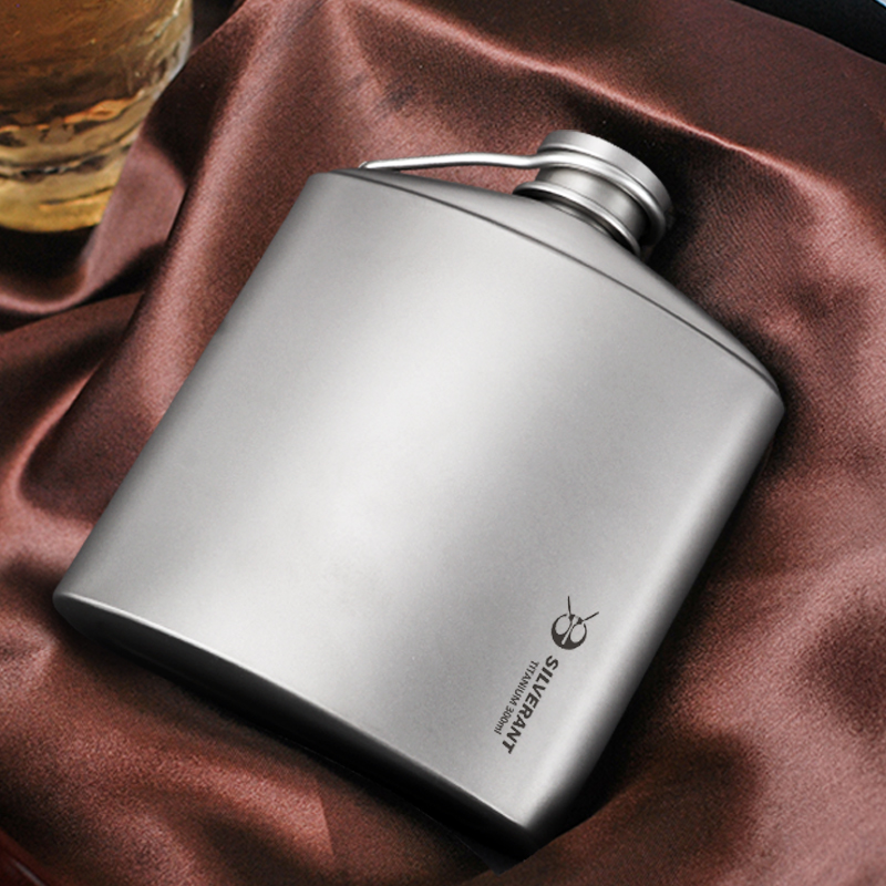 Sliverant silver ant portable wine jug pure titanium mini portable small outdoor flat wine bottle titanium white wine