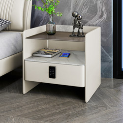 Italian minimalist bedside table modern minimalist design slate wireless charging bedroom home cream style bedside table