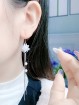 s925 Pure Silver Pearl Earrings Woman 2021 New Chaos Fashion Ice Flou Trunkles web Red Temperament Anti-Lose Ear Accessories