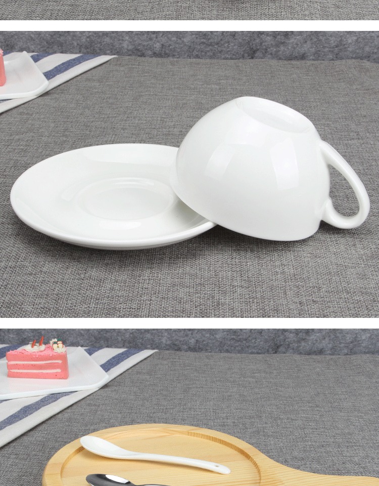 Sứ nghệ thuật Air Cup cà phê châu Âu & món ăn đơn giản dày gốm Lahua Cup cà phê Cappuccino Fancy Mocha Cup Saucer - Cà phê bình pha cold brew