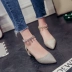 Giày cao cổ châu Âu gợi cảm dày với một từ khóa sandal cỡ lớn 2018 hè mới cao gót rhinestone giày đế bằng dép đế xuồng Sandal