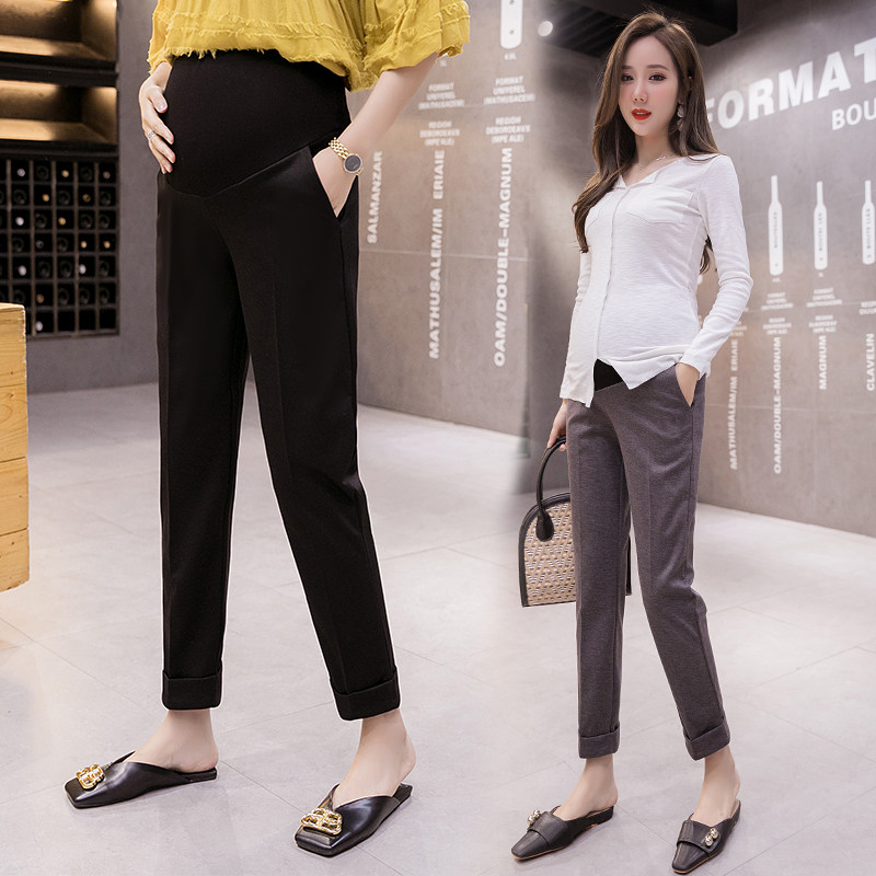 2021 New Pregnant Women Pants Fashion Casual Pants 100 Hitch Pregnancy Spring Workwear Pants Loose 90% Pants Spring Autumn Clothing
