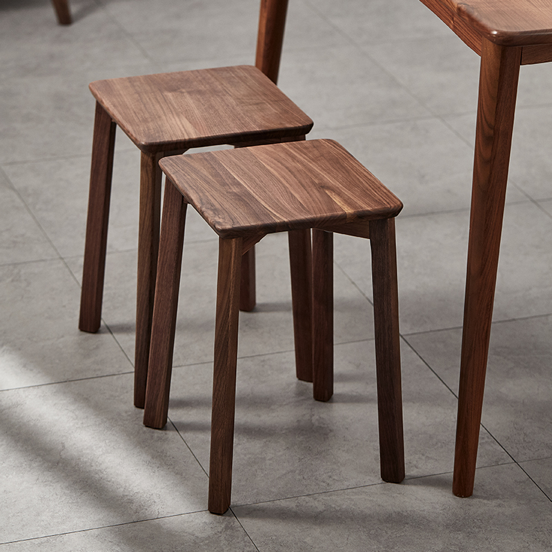 Walnuts Wood Stools Home High Stool Dining Stool Solid Wood Stackable Benches Short Bench Living-room Table Benches Bench Round Bench