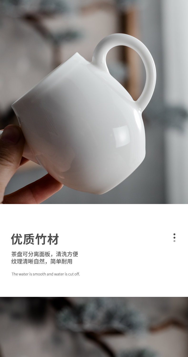 Sand embellish ceramic travel kung fu tea set suit household white porcelain a pot of four cups of tea dry glass mercifully plate of portable package