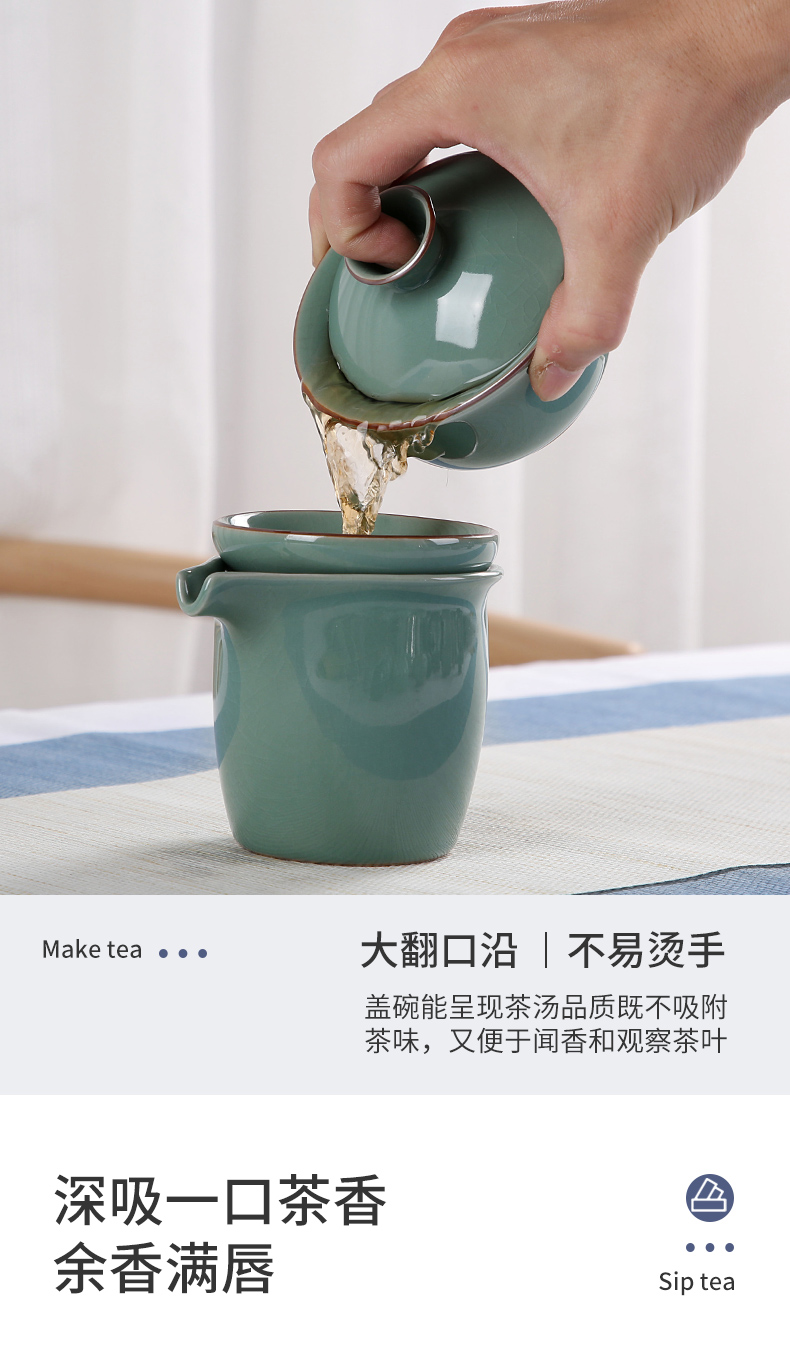 Kung fu tea set household contracted ceramic sand embellish elder brother up with Japanese is suing travel portable package small dry tea tray