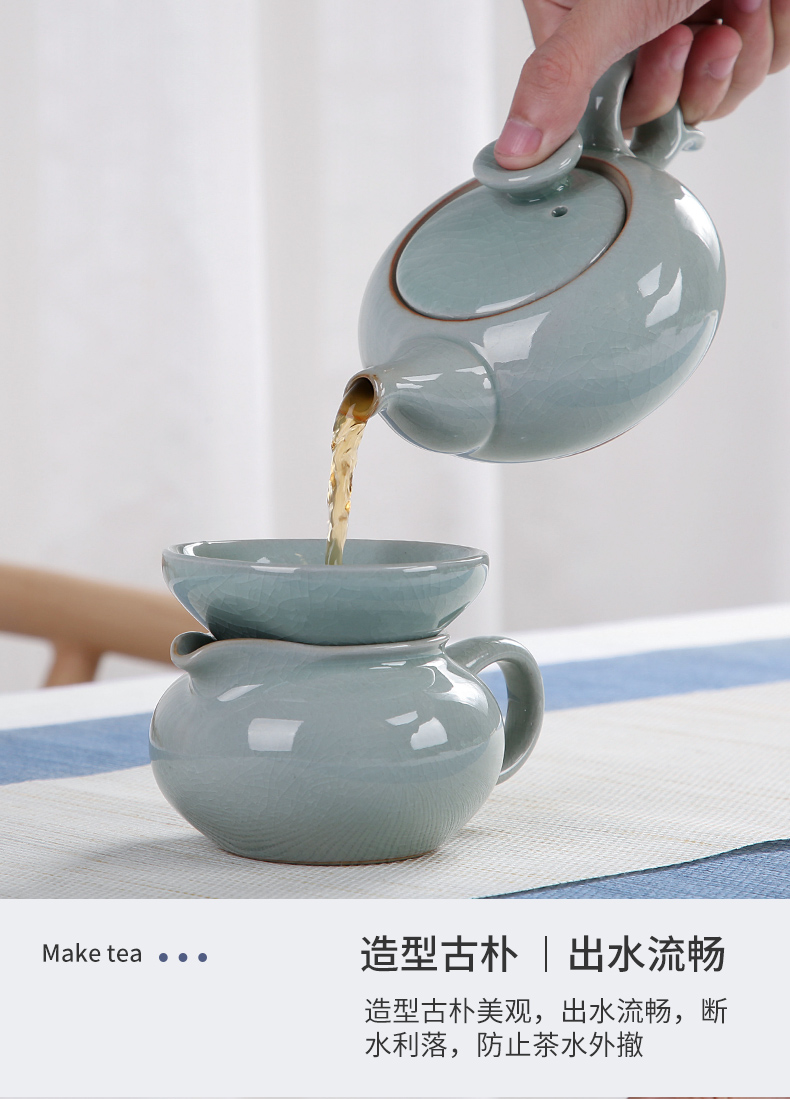 Sand embellish elder brother up travel your up ceramic tea set household contracted Japanese office small round tray was portable package