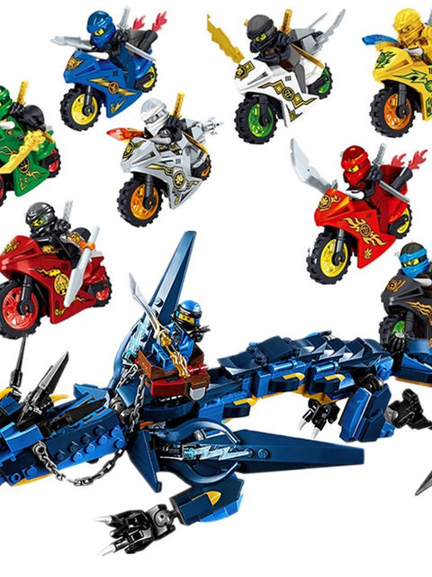 Ninjago Ninja Series Ninja Jay's Thunderstorm Dragon Mecha Chariot Puzzle Assembling Building Blocks Toy Gift
