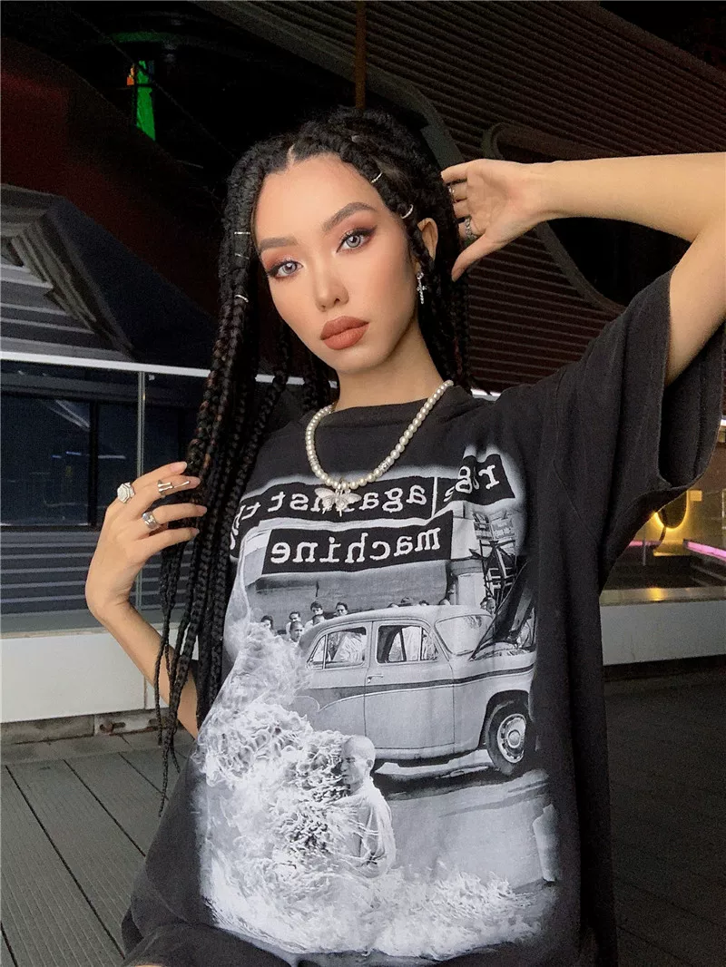 ВОЗРАСТИ РЕЗАКА Band T-shirt футболка бикини с большой свободной басовой рукавной верх