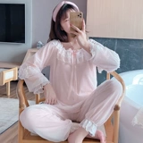 Хлопковая пижама, летний кружевной лонгслив, тонкий комплект для принцессы, коллекция 2022