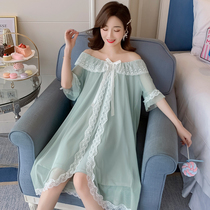 Nightdress women Summer cotton short sleeves cute sweet fairy palace pajamas women Spring and Autumn princess style 2021 New