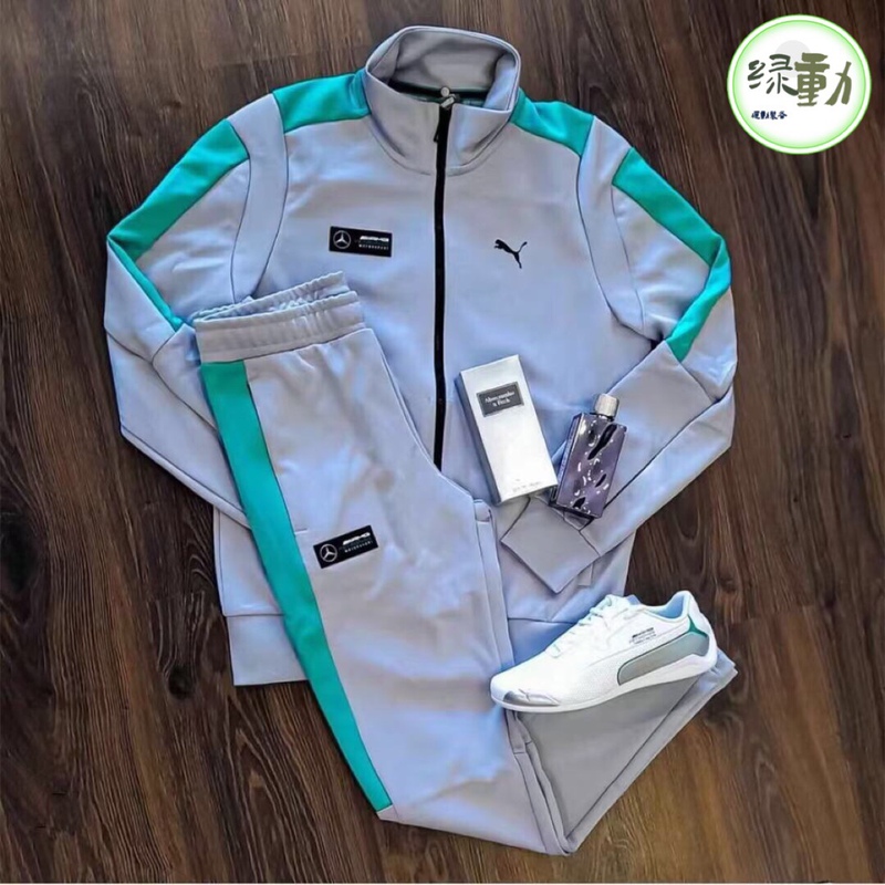 Puma Mercedes-Benz Amg Racing Collaboration Men's Sports Jacket and Pants Set Knitted Casual 598038