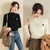 2023 Winter Postpartum Confinement Period Long-Sleeved Nursing Sweater Versatile Slimming Half-Turtle Collar Nursing Bottoming Knitted Top