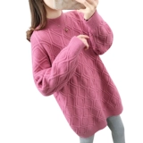 Цветной длинный демисезонный модный трикотажный свитер, осенний, в корейском стиле, средней длины, 2020