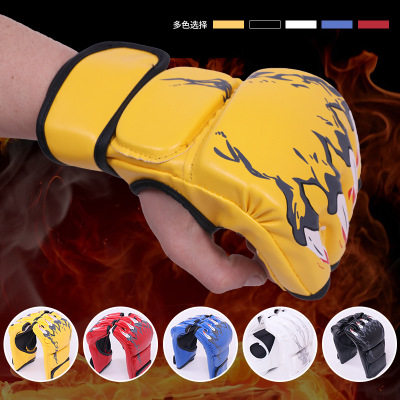 Professional boxing gloves Half-finger MMA gloves Five-dragon adult split-finger UFC fighting Boxing sandbag training Taekwondo