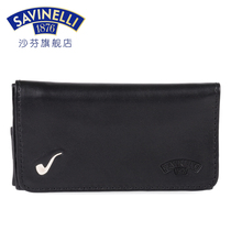 SAVINELLI lambskin tri-fold) bag T250 black imported from Italy