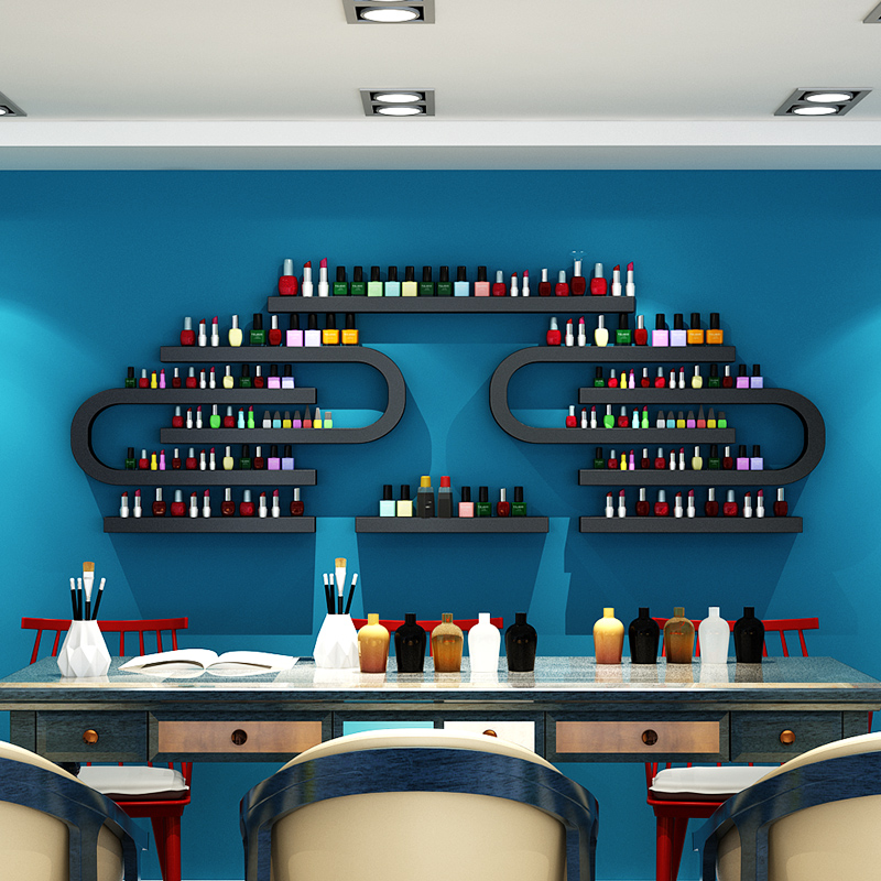 Nail art display rack Paint nail art rack Wall-mounted U-shaped wall storage Nail oil glue rack Nail polish rack showcase