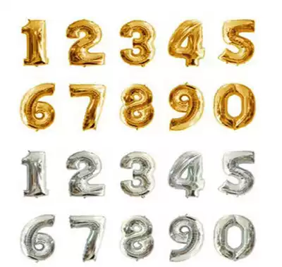 16 inch trumpet digital balloon gold silver aluminum film balloon birthday wedding birthday birthday birthday birthday balloon